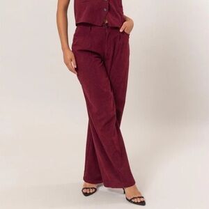 Women's Burgundy Corduroy Pants